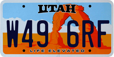 UT license plate W496RF