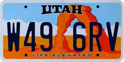 UT license plate W496RV