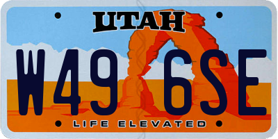 UT license plate W496SE