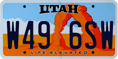 UT license plate W496SW