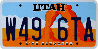 UT license plate W496TA