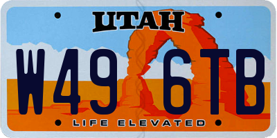 UT license plate W496TB