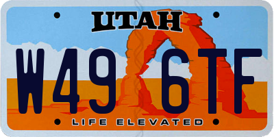 UT license plate W496TF