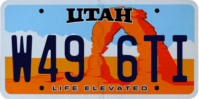 UT license plate W496TI