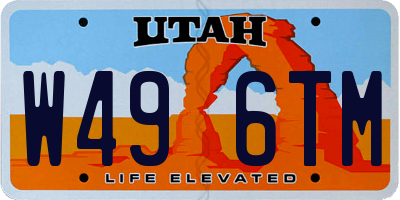 UT license plate W496TM