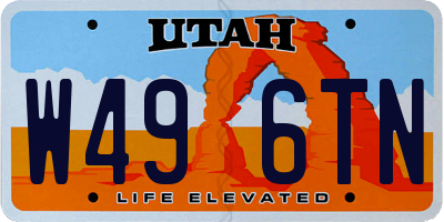 UT license plate W496TN