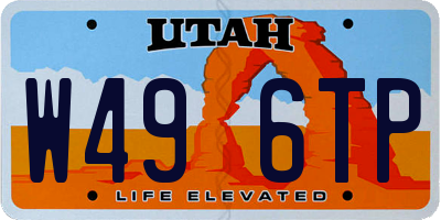 UT license plate W496TP
