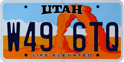 UT license plate W496TQ