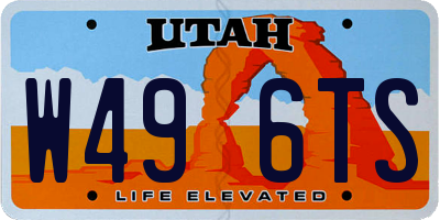 UT license plate W496TS
