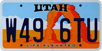 UT license plate W496TU