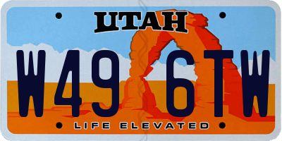 UT license plate W496TW