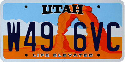 UT license plate W496VC
