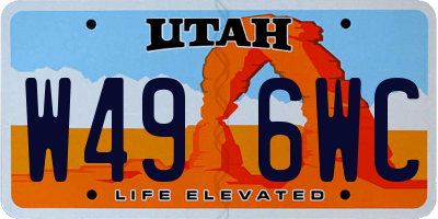 UT license plate W496WC