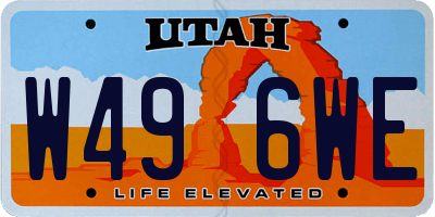 UT license plate W496WE