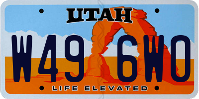 UT license plate W496WO