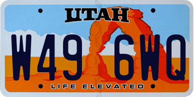 UT license plate W496WQ
