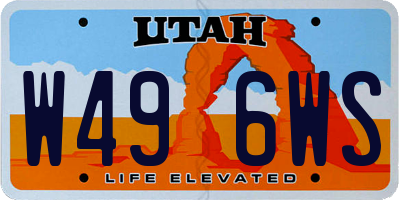 UT license plate W496WS