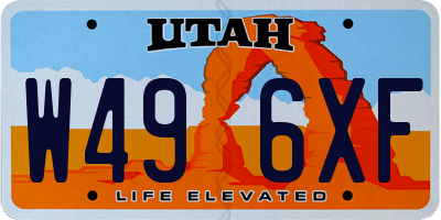 UT license plate W496XF