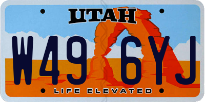 UT license plate W496YJ
