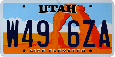UT license plate W496ZA