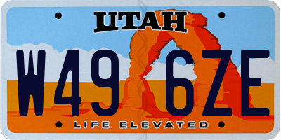 UT license plate W496ZE