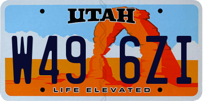 UT license plate W496ZI