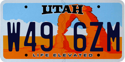 UT license plate W496ZM