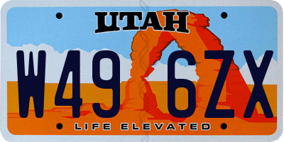 UT license plate W496ZX