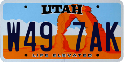 UT license plate W497AK