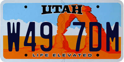 UT license plate W497DM