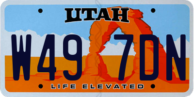 UT license plate W497DN