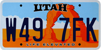 UT license plate W497FK