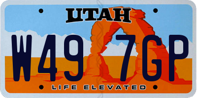 UT license plate W497GP