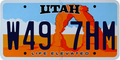 UT license plate W497HM