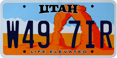 UT license plate W497IR