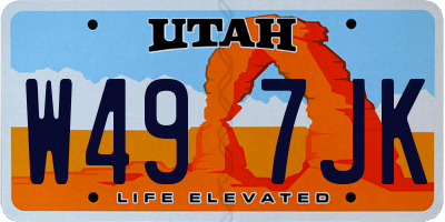 UT license plate W497JK