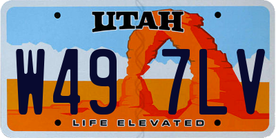 UT license plate W497LV