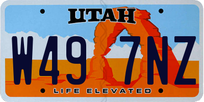 UT license plate W497NZ
