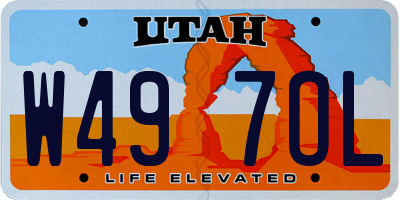 UT license plate W497OL