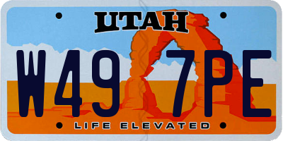 UT license plate W497PE