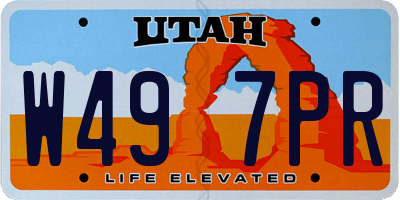 UT license plate W497PR
