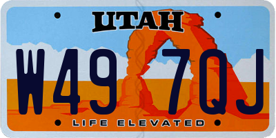 UT license plate W497QJ