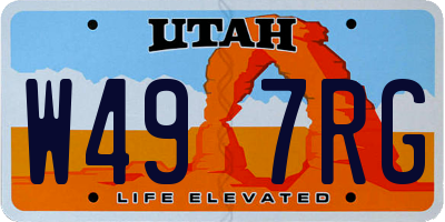 UT license plate W497RG