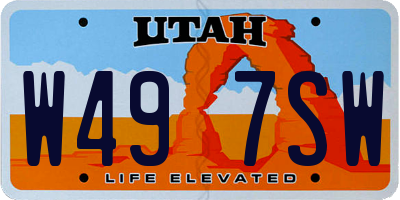 UT license plate W497SW