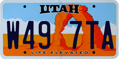 UT license plate W497TA