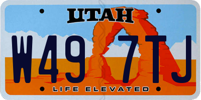 UT license plate W497TJ