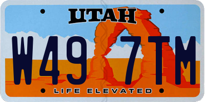 UT license plate W497TM