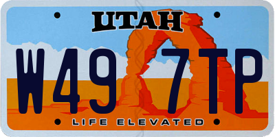 UT license plate W497TP