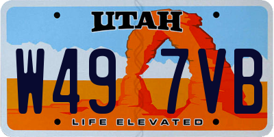 UT license plate W497VB
