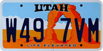 UT license plate W497VM